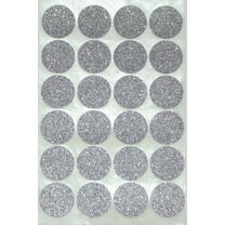 Round Dot Sticker Silver Glitter Label ( 1 inch 25 mm ) - Dot Sparkly one inch circular - 120 pack by Royal Green