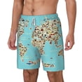 thumbnail image 2 of Balery World Travel Line Icons Map Mens Swim Trunks Swim Shorts for Men Quick Dry Inseam Beach Shorts with Compression Liner Pocket-X-Large, 2 of 9