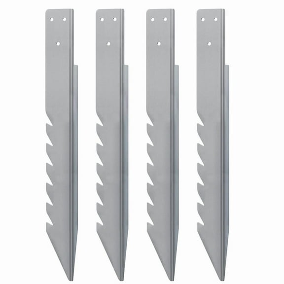 4pcs x Fence Post Anchor Ground Spike-Silver