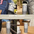 thumbnail image 7 of 30 Oz Tumbler Silver Gradient Leopard Tumbler with Lid and Straw, Birthday Gift Cup for Friend Women Men Coffee Travel Mug Thanksgiving Day Halloween Christmas Gift Water Bottle, 7 of 7