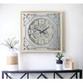 thumbnail image 3 of HomeRoots 485984 23.6 x 23.6 x 3.1 in. Gold & Silver Square Wood & Mirror Exposed Gear Wall Clock, 3 of 7