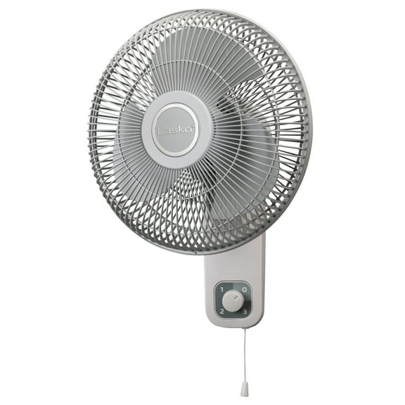 Lasko 12" Oscillating Wall mount Fan with Anti-Rust Grills, White, M12900