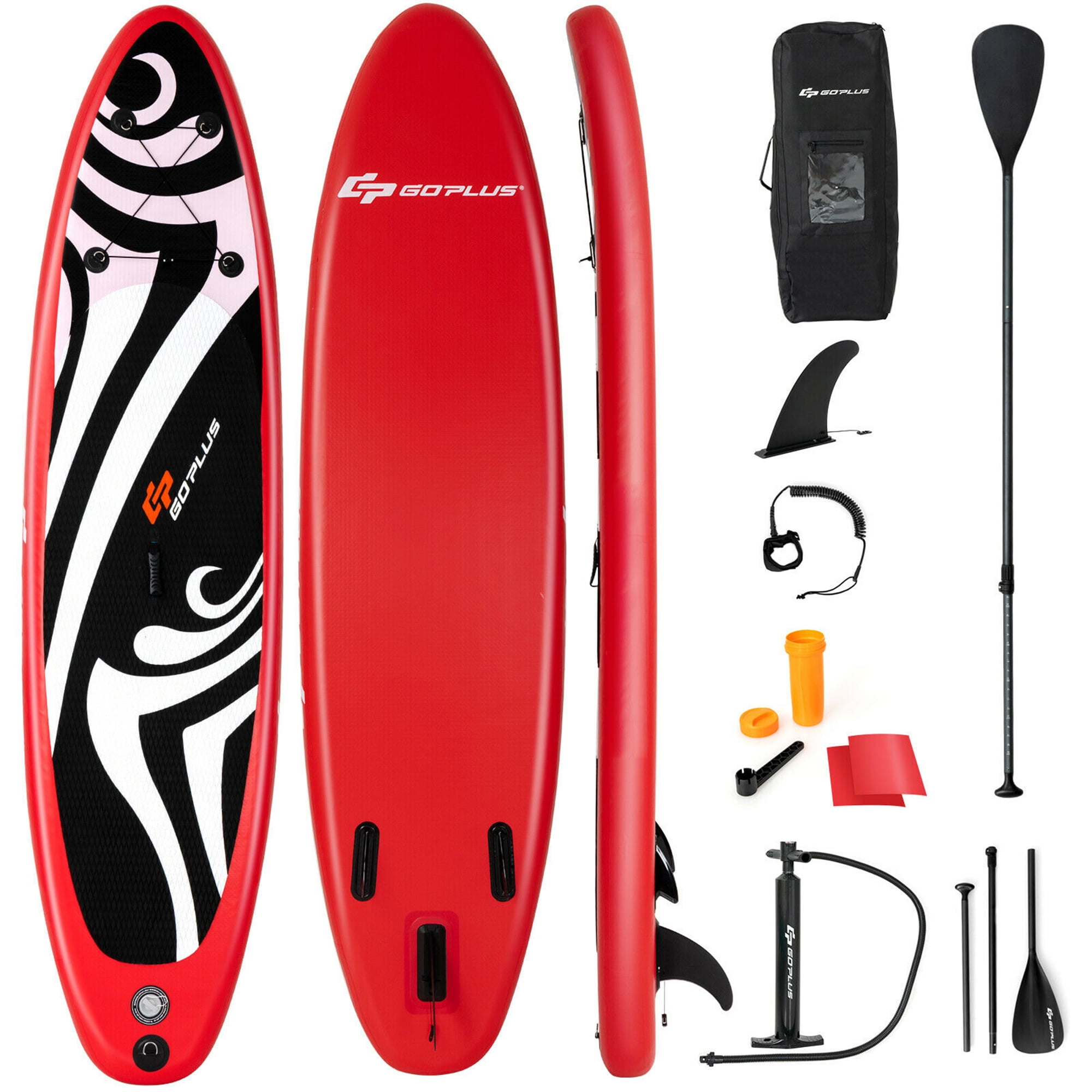 Goplus 10′ Inflatable Stand up Paddle Board Surfboard SUP with Bag Adjustable Fin Paddle eXtremes