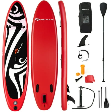 Goplus 10' Inflatable Stand up Paddle Board Surfboard SUP W/ Bag Adjustable Fin Paddle