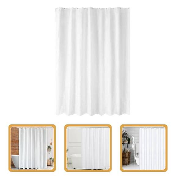 Shower Curtain, W 70.74 x H 78.6Waterproof Design and Polyester, Quick-Drying, Shower Curtains Set for Bathroom , with 12 Hooks -White