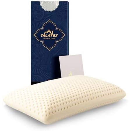 Talalay 100% Natural Premium Latex Pillow, Helps Relieve Pressure, No Memory Foam Chemicals, Perfect Package Best Gift with Removable Tencel Cover (King(33"×15.7"×5.9"), Medium)