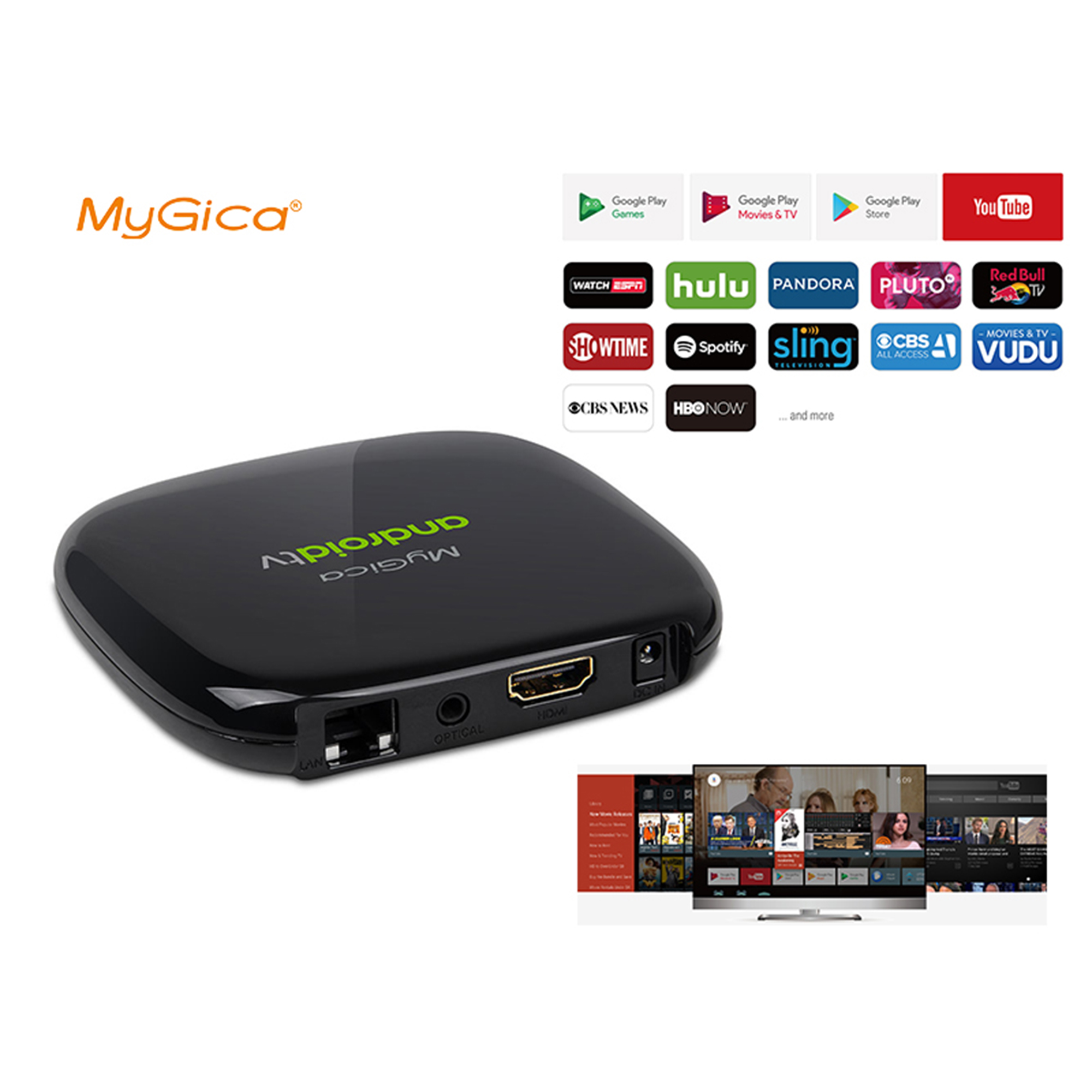 Mygica ATV495 Max Google Android TV OS Box, 2GB+16GB, AML S905X, 4K