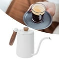 thumbnail image 4 of CHUANK Premium 600ML Drip Coffee Maker with Wooden Handle  304 Stainless Steel Hand Coffee Pot for Perfect Brewing - Elegant Beige Design  Precise Pour Control High-Temperature Resistance, 4 of 9