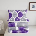 thumbnail image 5 of Homewish Purple Boho Spiral Full Size Comforter Sets,Abstract Geometric Bedding Comforter Set,Reversible,3 Pieces,1 Comforter and 2 Pillowcases, 5 of 7