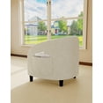 thumbnail image 7 of COZONY Boucle Accent Barrel Chair, Furry Sherpa Club Armchair for Living Room, Bedroom, Reception Room or Office, White, 7 of 7
