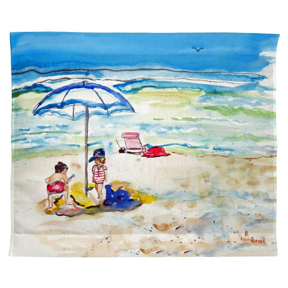 Betsy Drake Interiors Children At The Beach Outdoor Wall Hanging 24x30