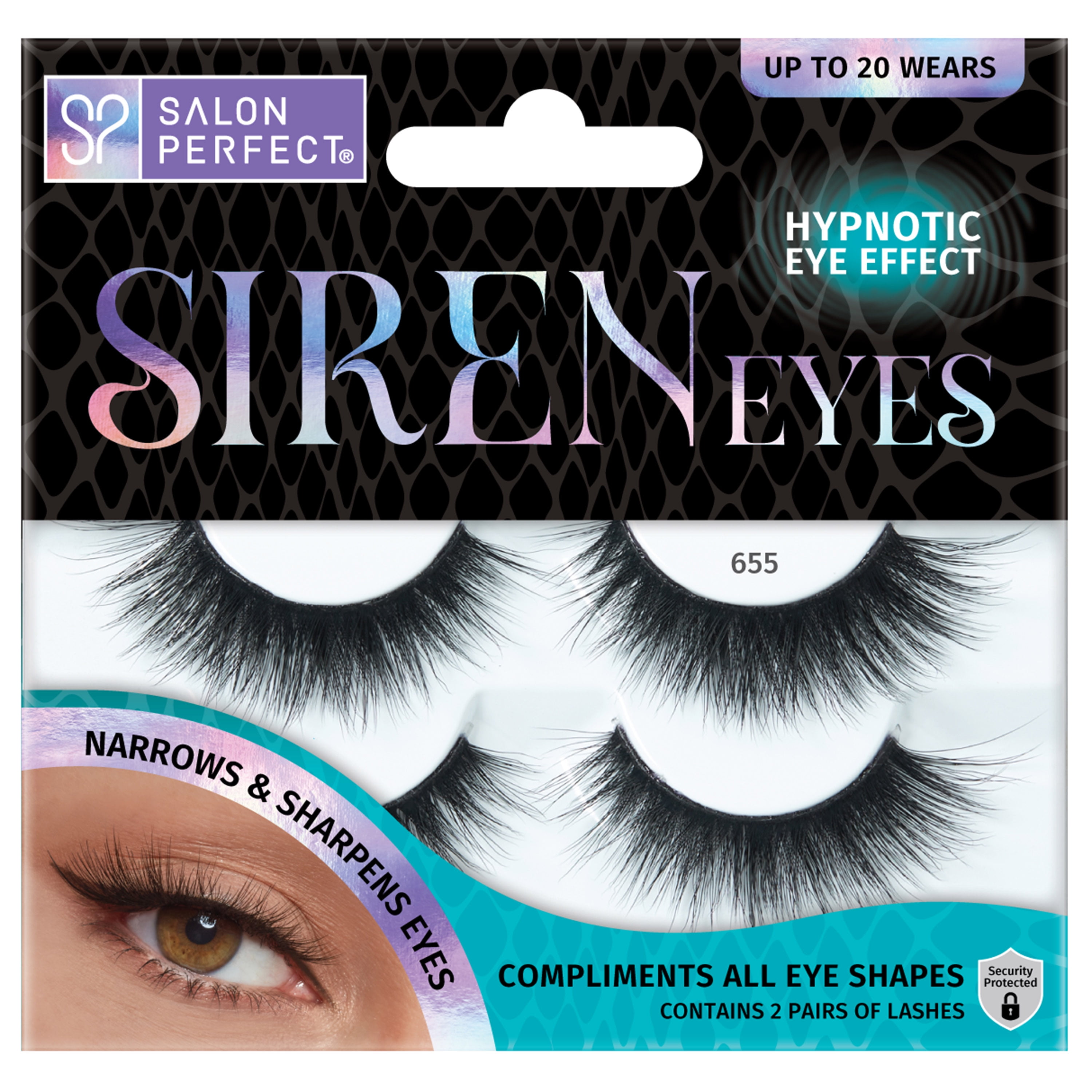 Salon Perfect Siren Eyes 655 Lash, 2 Pairs