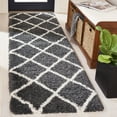 thumbnail image 2 of SAFAVIEH Hudson Shag Jackson Trellis Runner Rug, Dark Grey/Ivory, 2'3" x 8', 2 of 8