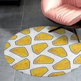 thumbnail image 4 of Cheese Pattern On White Background Round Carpet Circle Rug Outdoor Patio Area Rug Washable Large Area Rugs Hallway Room Decor Fitness Mats, 4 of 8