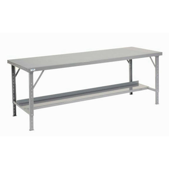 Global Industrial Heavy Duty Workbench w/ Steel Square Edge Top, 84"W x 34"D, Gray