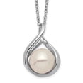 thumbnail image 2 of Sterling Silver Rhodium-plated 9-10mm White FWC Pearl Necklace, 2 of 3