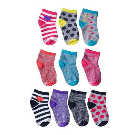 Hanes Girl's Ankle Socks, 10 Pair, Small