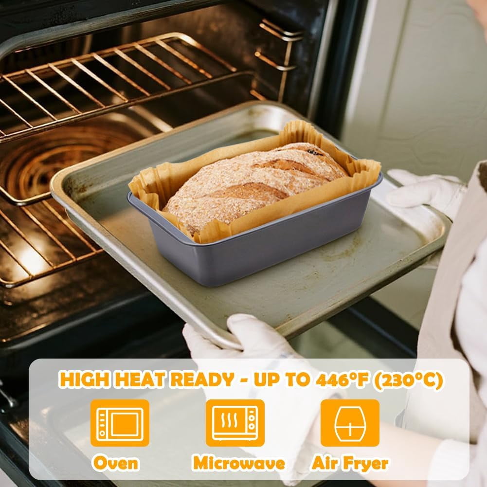 120PCS Loaf Pan Liners, Non-Stick Disposable Bread Parchment Paper Liners 9x5 for Baking Bread, Pre-formed Rectangle Paper for Bread and Cakes, Air Fryer Liner for Loaf Pan