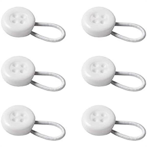 6 Pcs Invisible Waist Extender Button,Elastic Extender Buttons,Spring Waistband Adjustment Button,Flexible Collar Neck Extenders,No-Sew Extend Buttons for Dress Shirts Pants Trouser (White)