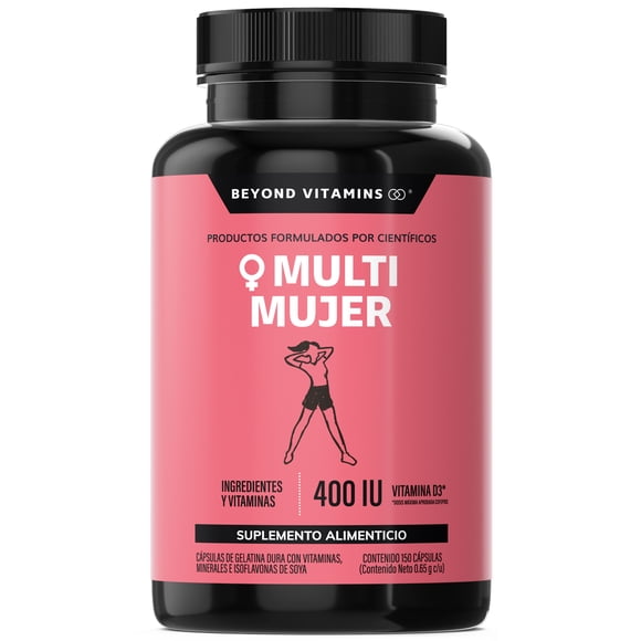 Multivitaminico para Mujeres con 24 Ingredientes y Vitaminas Suplemento Alimenticio Beyond Vitamins 150 Cápsulas