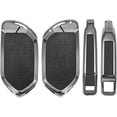 thumbnail image 3 of Key Fob Cover Compatible with Kia K5 2026 Sportage 2025 2024 2023 Telluride Carnival Sorento EV5 EV6 EV9 Metal & Leather Car Key Case,Black-A,Keychain-A-Black, 3 of 6