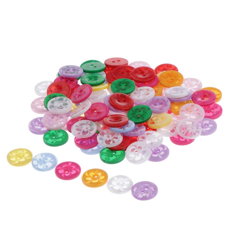 Buttons 15mm, 100 Pack Cartoon two holes Buttons Sewing Buttons