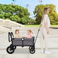 thumbnail image 4 of Poussette-wagon Babyjoy pour 2 Enfants, Poussette Double à Pousser et Tirer avec Poignée Réglable, Gris, 4 of 8