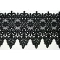 thumbnail image 2 of 10 Colors Floral Embroidered Scalloped Venise Guipure Applique Lace Trim (Black), 2 of 3