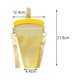 thumbnail image 2 of Botella de agua con pajita, vaso para jugo para niñas con correa ajustable para el hombro Amarillo, 2 of 7
