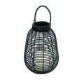 thumbnail image 3 of Outdoor Garden Accessories, 7.9x7.9x10.6" Black Poly Rattan Lantern With White LED Candle, Black Garden Accessories,Plastic+Rattan Backyard Garden Accessories, Garden & Outdoor Accessories, 3 of 5