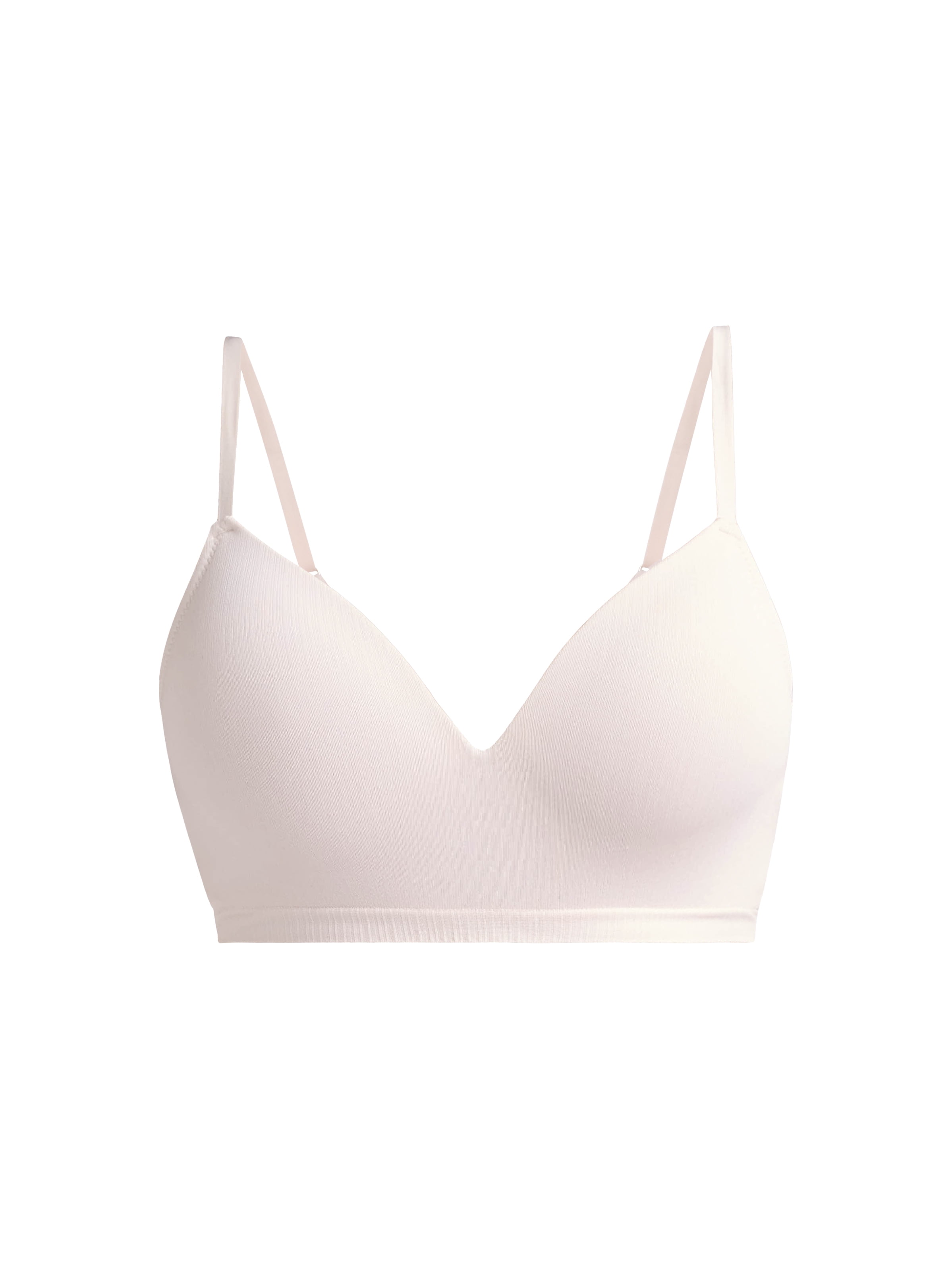 Joyspun Women's Wireless Seamless Matte Mini Rib Bra, Sizes XS-3XL