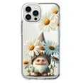 thumbnail image 1 of MUNDAZE Apple iPhone 12 Pro Max Shockproof Clear Hybrid Protective Phone Case Cute Gnome White Daisy Flowers Floral Cover, 1 of 5