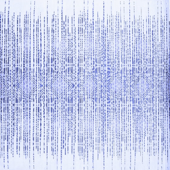Ahgly Company Machine Washable Indoor Square Abstract Blue Contemporary Area Rugs, 6' Square