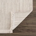 thumbnail image 4 of Hauteloom Gowan Living Room, Bedroom Farmhouse Area Rug - Natural Solid - Bohemian Boho Fringe Carpet - Brown, Cream, Beige - 6'5" x 9', 4 of 16