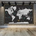 thumbnail image 3 of World Map Tapestry Wall Hanging Black White Tapestry Home Décor for Home 40X30 Inch Map for kids Room Wall Art, 3 of 7