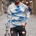 thumbnail image 1 of Blusas y camisas de manga larga con cuello redondo para hombre, blusa informal de manga larga con cuello redondo y estampado, blusa de poliéster para hombre, 1 of 4