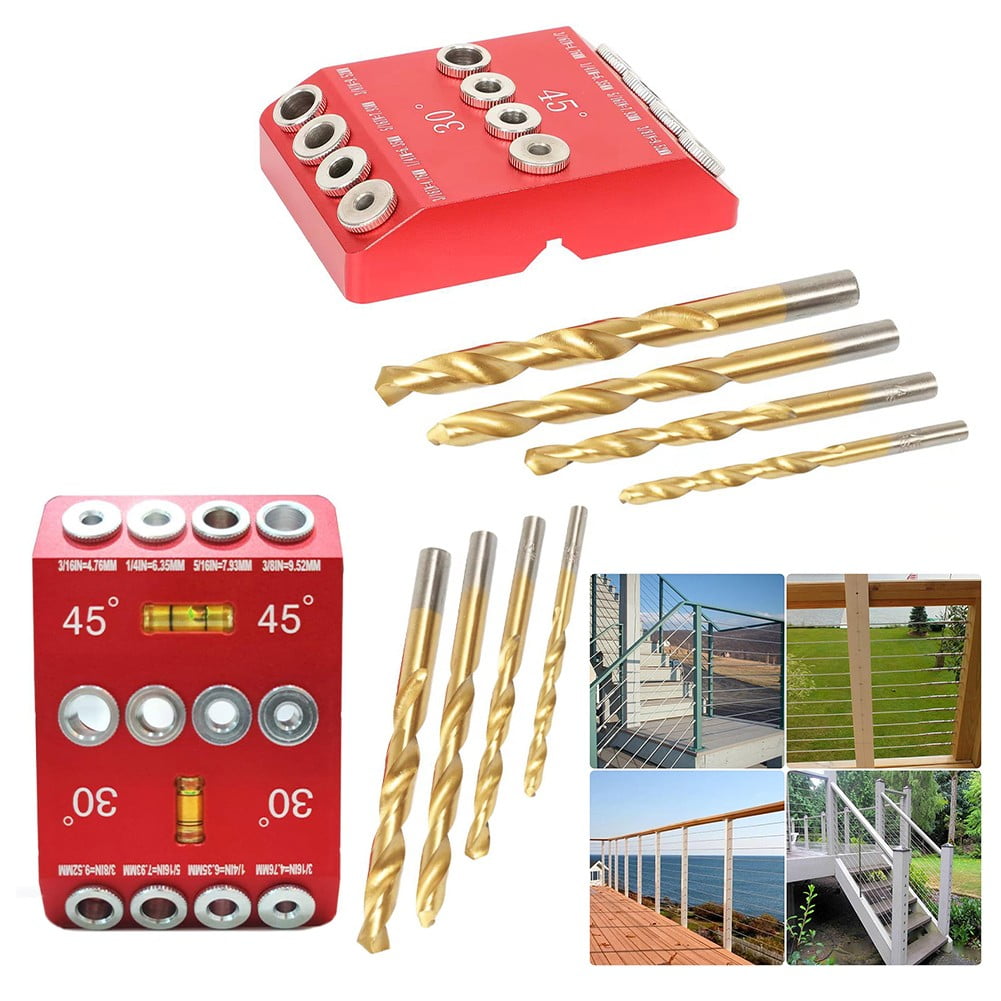 Whatever You Like 30 45 90 Degree Angle Drill Hole Guide Jig for Angled And Straight Hole Drill Hole Guide Jig Stable Drilling with Locking Clamp (Hand Tools)
