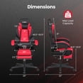 thumbnail image 3 of Gymax Gaming Chair w/ Headrest Reclining Backrest Lumber Support Linkage Armrests Red & Black, 3 of 10