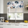 thumbnail image 4 of Vintage Blue Floral Curtain Valances for Windows, Kitchen Valance Window Treatments Panel 2 Pack, Farmhouse Watercolor Flower Butterflies Rod Pocket Short Curtains for Bathroom Bedroom 60 x 18 Inch, 4 of 8