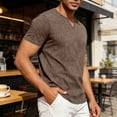 thumbnail image 3 of Aofany Summer T Shirt Men Solid Color Short Sleeve T-Shirts Casual V-Neck Big and Tall Mens Pullover Shirts, 3 of 6