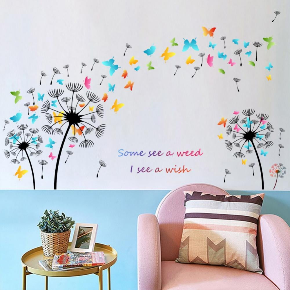 Flying Dandelion-Wall Decals Removable stickers decor DIY art kids Nursery room 