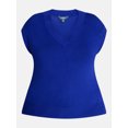 thumbnail image 5 of Terra & Sky Women's Plus Ribbed Sleeveless V Neck Sweater Top, Sizes 0X-5X, 5 of 5