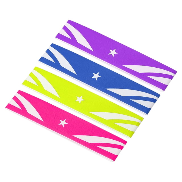 Unique Bargains 9.8'x0.7' Badminton Racket Head PU Protector Sticker Racquet Guard Tape, Mix Colors 4 Pack