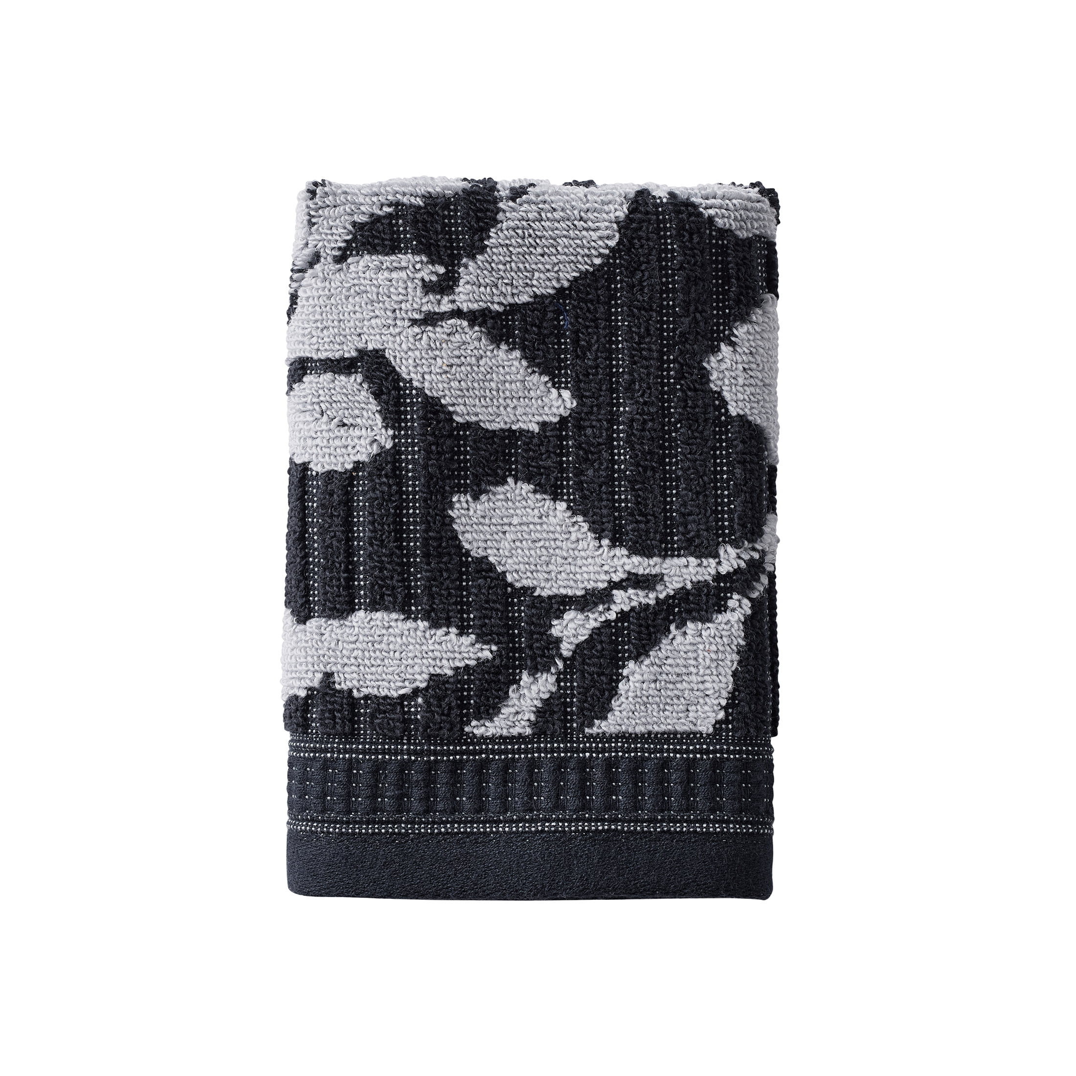 Better Homes & Gardens Signature Soft Floral 6 Piece Towel Set,Rich Black/Soft Silver