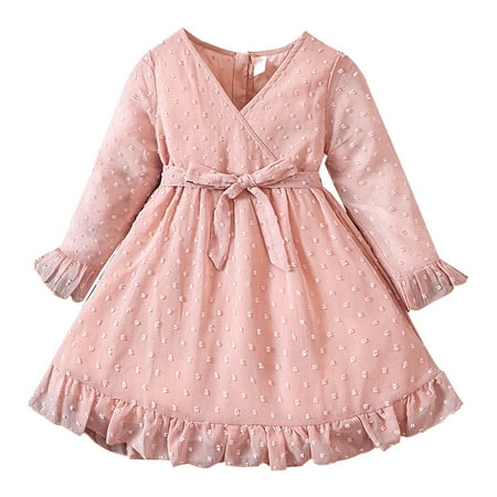 

Down Jacket Girls Girls Spring Autumn Polka Dot Jacquard Chiffon Fashion Dress A Line Skirt Pink