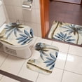 thumbnail image 4 of Palm Trees Bath Mat 3 Piece Bathroom Rug Set, Blue Brown Vintage Watercolor Tropical Non Slip Bath Rug Contour Mat and Toilet Lid Cover, Absorbent Shower Mats Soft Bath Rugs and Mats Sets, 4 of 8