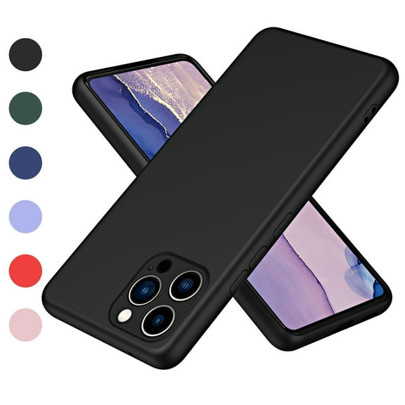 Jiahe Cover for iPhone 13 Pro Max, Slim Shockproof Liquid Silicone Rubber Case,Camera Lens Protector Anti-Scratch Lightweight Anti-fingerprint Case Cover, black
