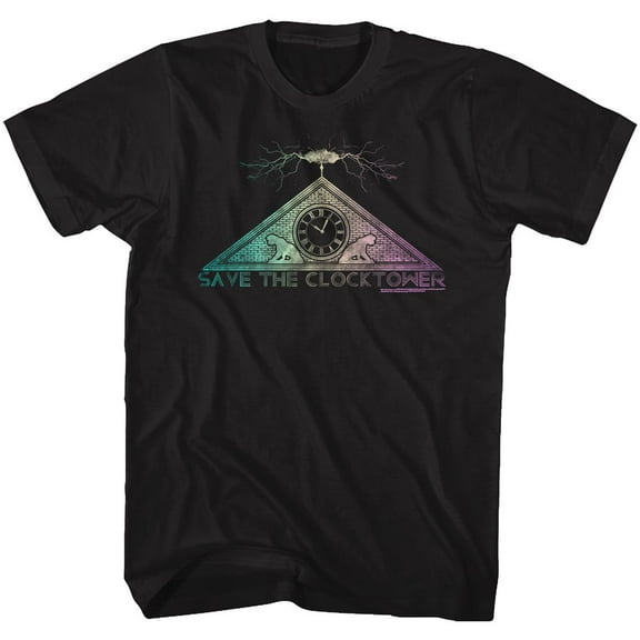 Back To The Future Clock Tower Black Adult T-Shirt 6Xl