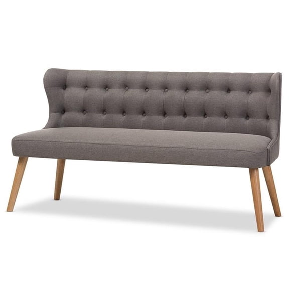 Allora Tufted Wingback Sofa in Gray and Light Brown