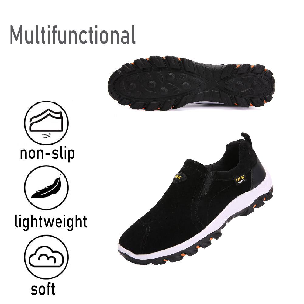 Mens Hiking Mountaineering Shoes Outdoor Breathable Trekking Sneakers Lightweight Comfortable Non-slip Casual Shoes Black 10.5 US